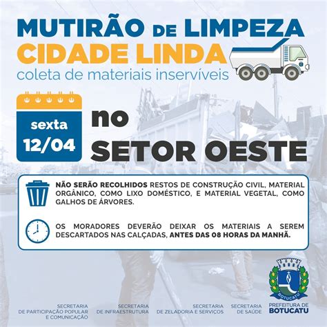 Setor Oeste De Botucatu Recebe Mutir O De Limpeza Nesta Sexta Feira