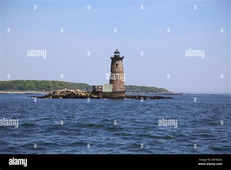 Whaleback Lighthouse, Portsmouth Harbor, Piscataqua River, Kittery, Maine, New England, USA ...