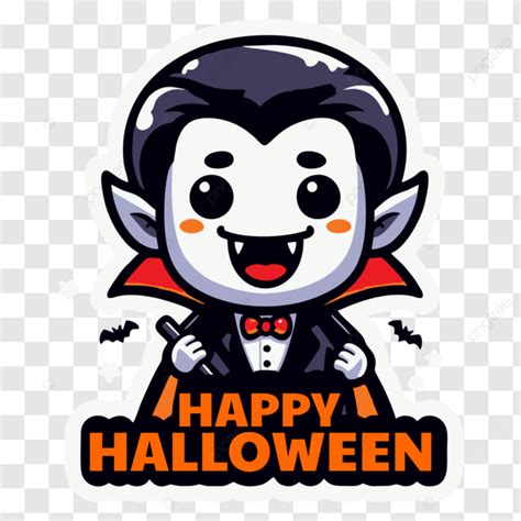 Stiker Halloween Vampir Yang Lucu Vektor Labu Halloween Vampir PNG