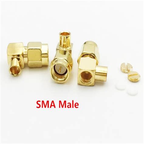 5Pcs Brass SMA Male 90 Degree Right Angle RF Coaxial Conector Plug For