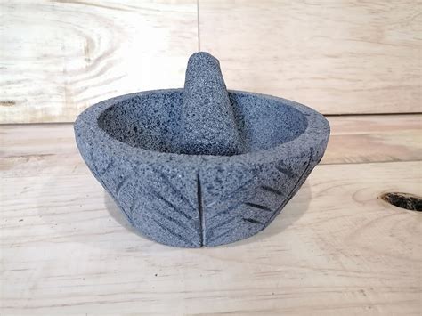 Carved Molcajete Inch Diameter Lava Rock Mexican Molcajete Etsy