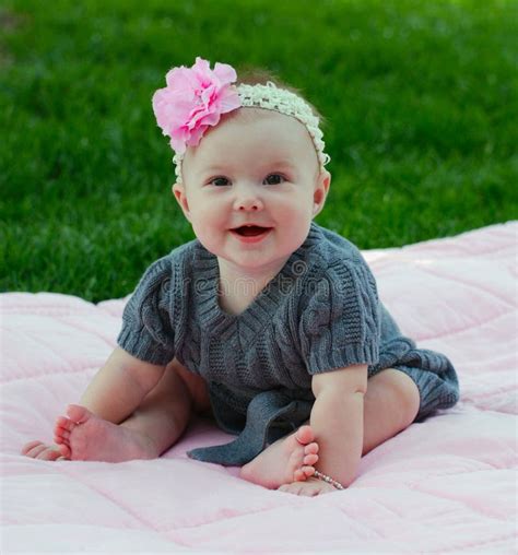 Beautiful 5 Month Old Baby Girl Stock Photo - Image of grass, daughter ...