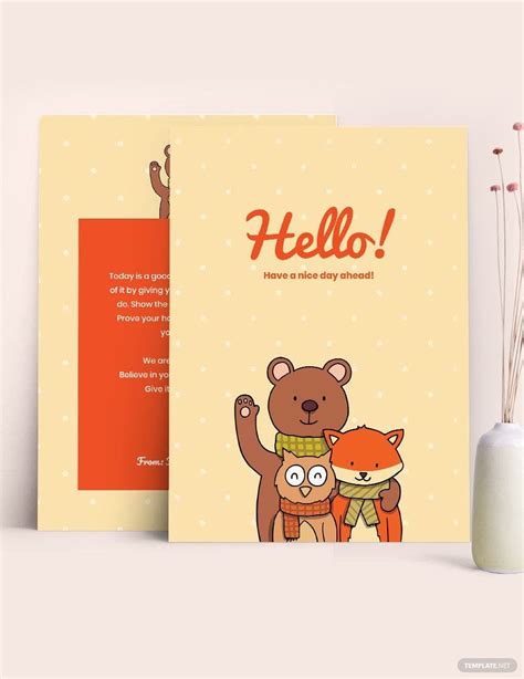 Simple Greeting Card Template In Pages Publisher Illustrator Word