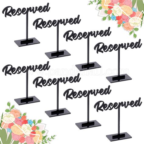 Shop OLYCRAFT 8 Packs Acrylic Reserved Table Sign Black Wedding ...