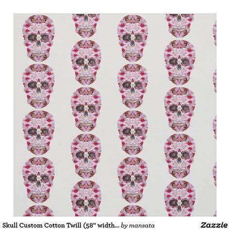 Skull Custom Cotton Twill (58" width) Fabric | Fabric, Pink skull ...