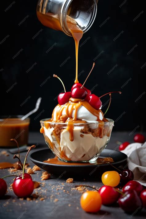 Premium AI Image | Caramel Sundae