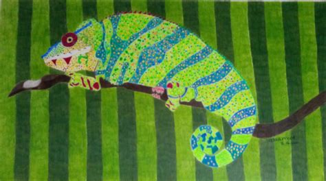 A Chameleon In Colored Pencil – Antique Works