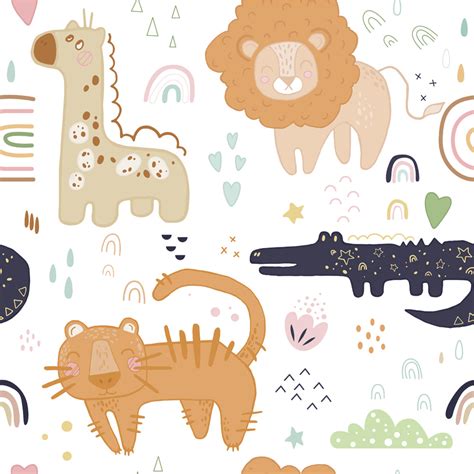 Cute Zoo | Peel & stick wallpapers in the theme of wildlife