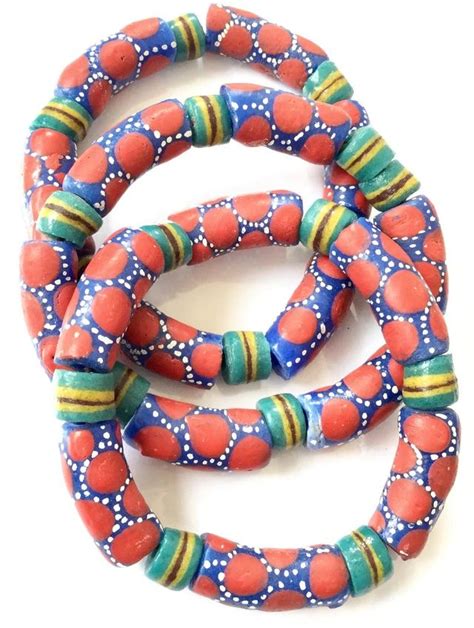 Ghana Fancy Multi Colored Bracelet African Trade Beads Ghana 69001