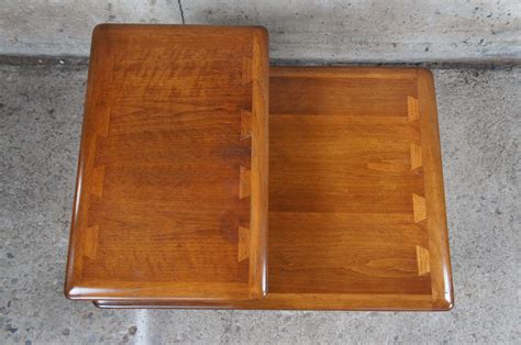 Pair Lane Acclaim Mid Century Modern Walnut Dovetail 2 Tier End Tables