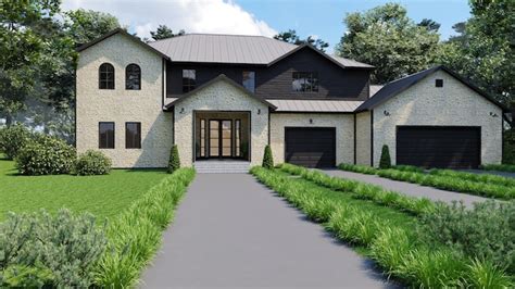 Premium Photo | Large beautiful house with two garages d render of a house