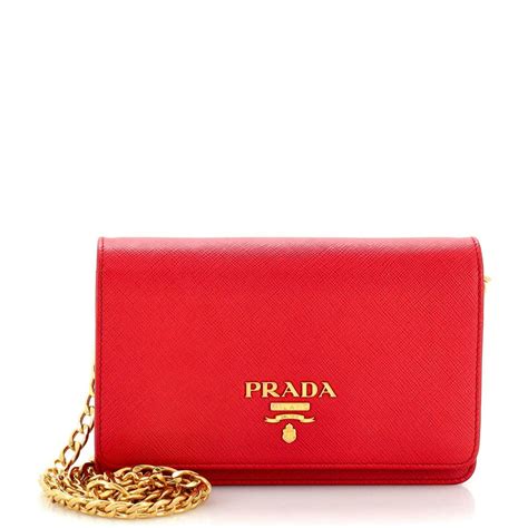 Prada Chain Wallet Crossbody Saffiano Leather | Grailed