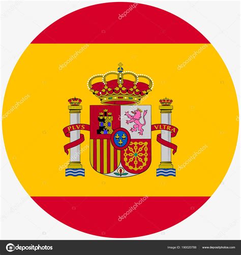 Flag of Spain, icon. Realistic color. Abstract concept on white ...