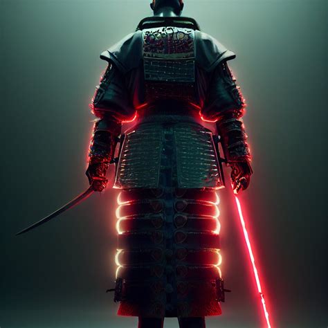 Cyberpunk Neon Samurai Digital Print - Etsy