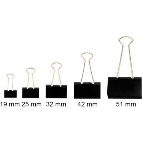 Prendedor De Papel Binder Clip Metal Mm Preto Kit Und Cis Sertic