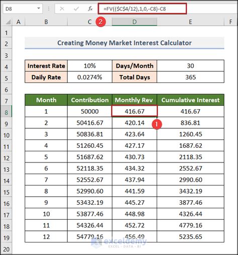 How to Create Money Market Interest Calculator in Excel