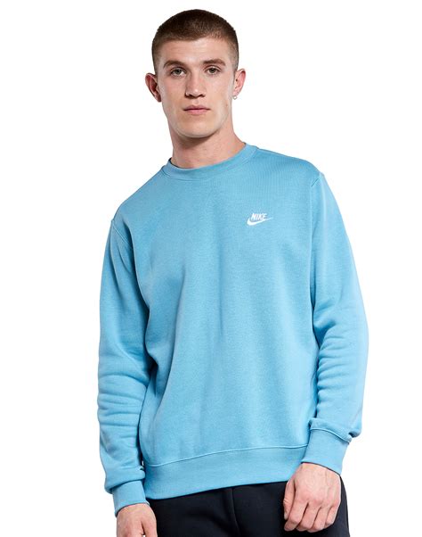 Nike Mens Club Crew Neck Sweatshirt Blue Life Style Sports Uk