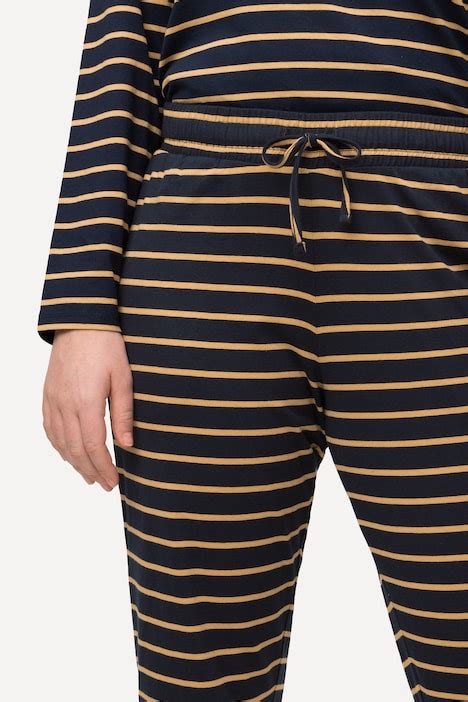 Pantalon de pyjama à taille élastique en coton bio motif à rayures