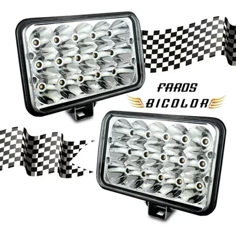 Par Faros Unidad Led X Rectangular Bicolor Blanco Mbar Meses