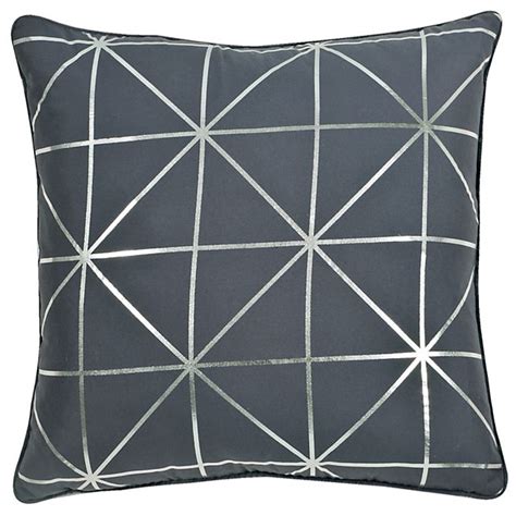 Saphire Coussin Gris à Motifs Géométriques 45x45cm Coussin Gris