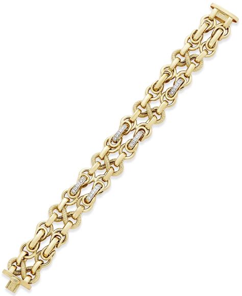 Macy's Diamond Link Bracelet (3/4 ct. t.w.) in 14k Gold-Plated Sterling ...