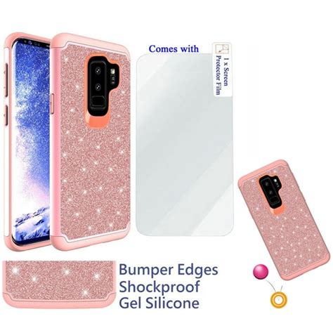 For 62 Samsung S9 Galaxy S 9 Plus Case Phone Case Glitter Shock Proof Edge Scratch Shield