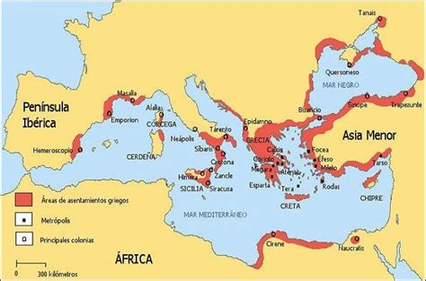 Map Of Greek Colonies In The Mediterranean And The East