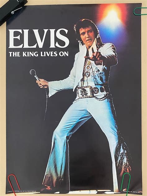 Vintage Poster Elvis Presley The King Live On 1970s Music Etsy