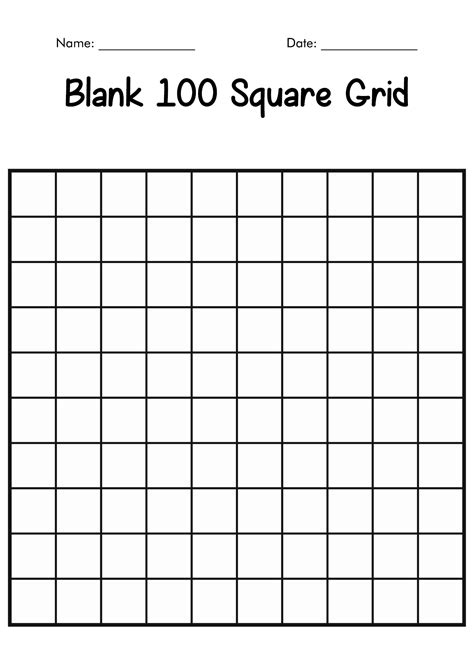 13 Best Images Of 100 Worksheet Template Printable Blank 100 Square