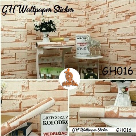 Jual Wallpaper Dinding Ukuran Cm X M Motif Bata Alam Coklat