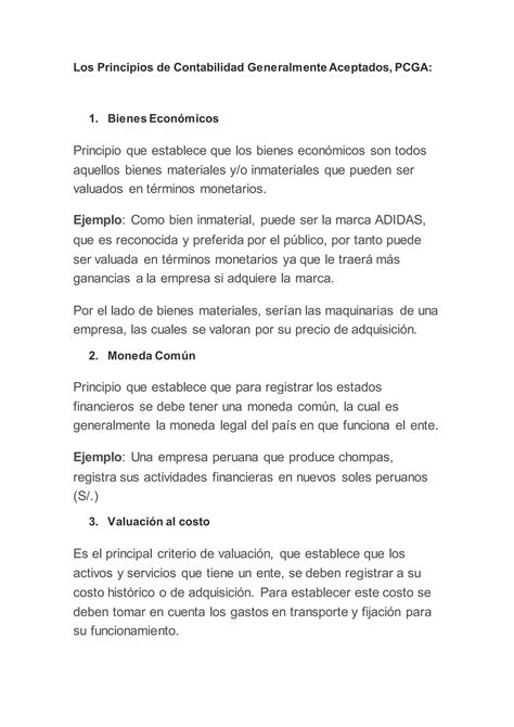 Los Principios De Contabilidad Generalmente Aceptados Pdf