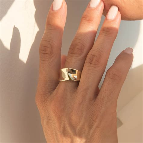 Gold Chunky Ring Gold Smooth Ring Chunky 14k Ring 14k Solid Gold