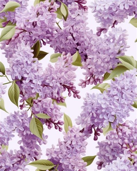 Premium Ai Image Lilac Seamless Pattern Ai Generative