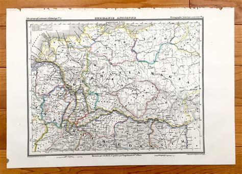 Antique 1835 Ancient Germany Map From JG Heck's Atlas Géographique ...