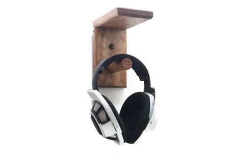 Wood Headphone Wall Hanger Headphones Stand Headphone Station Etsy