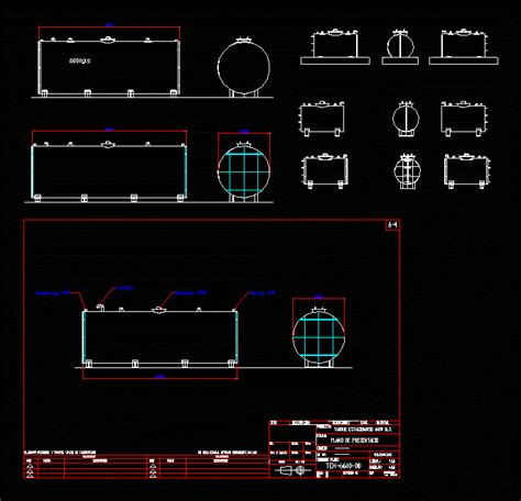 Tanque Estacionário 6600 Galões Em Autocad Biblioteca Cad