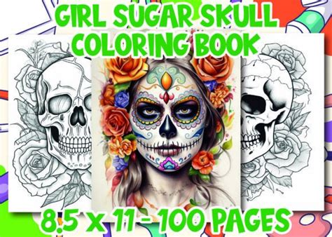 Girl Sugar Skull Coloring Pages Adult Graphic By Jss Global It 03 · Creative Fabrica