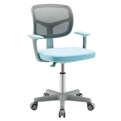 Gymax Kids Desk Chair Adjustable Height Children Study Chair w/Auto Brake Casters Blue GYM09447 ...