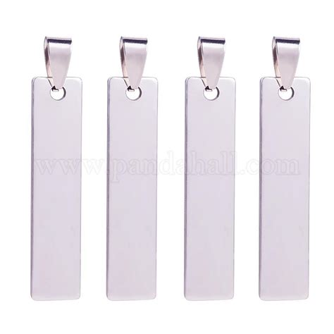 Wholesale Benecreat Pcs Stainless Steel Rectangle Blank Stamping Tag