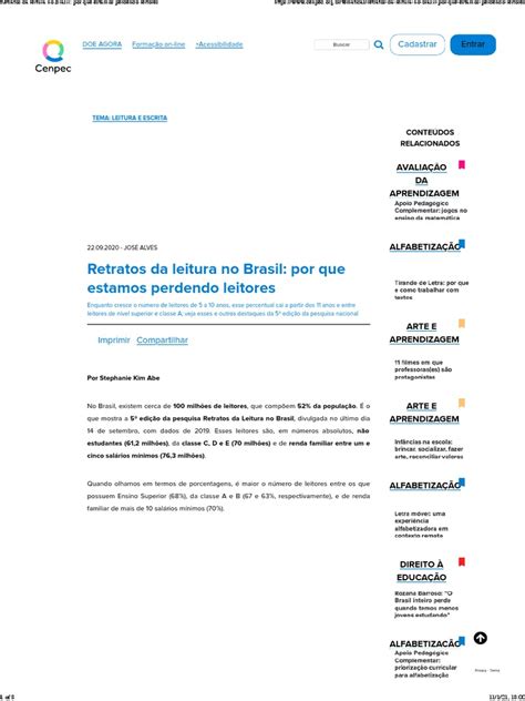 Retratos Da Leitura No Brasil Por Que Estamos Perdendo Leitores Pdf