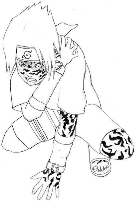 Coloring Pages Sasuke Curse Mark Form Coloring Pages