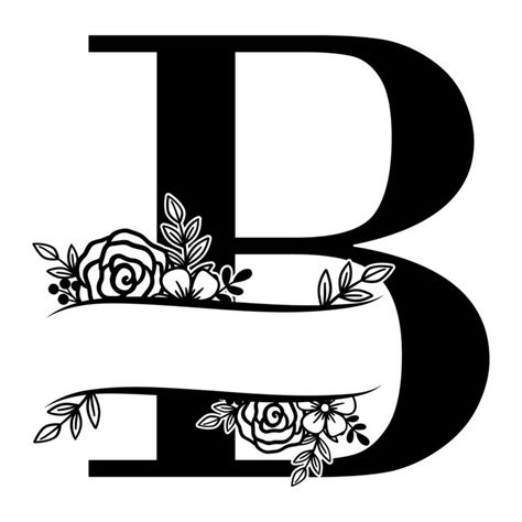 Flower Monogram Letter B PNG 15117944