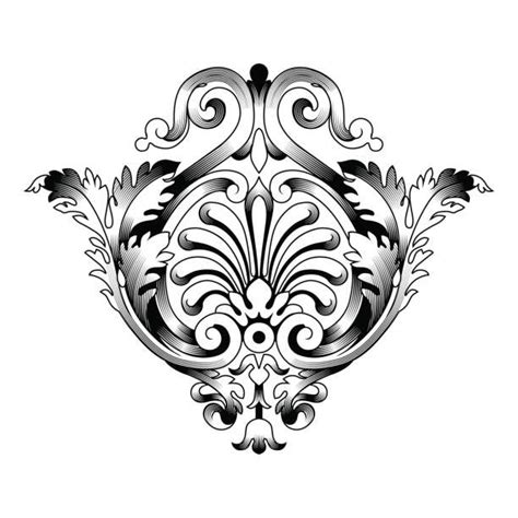 An Ornate Black And White Design On A White Background