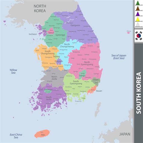 Map Of South Korea Stock Vector Illustration Of Chungcheong 115647146