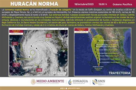 Norma se intensifica a huracán categoría 1 prevén lluvias muy intensas