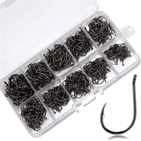 Featured Pcs Box Barbed Carbon Steel Long Single Circle Fish