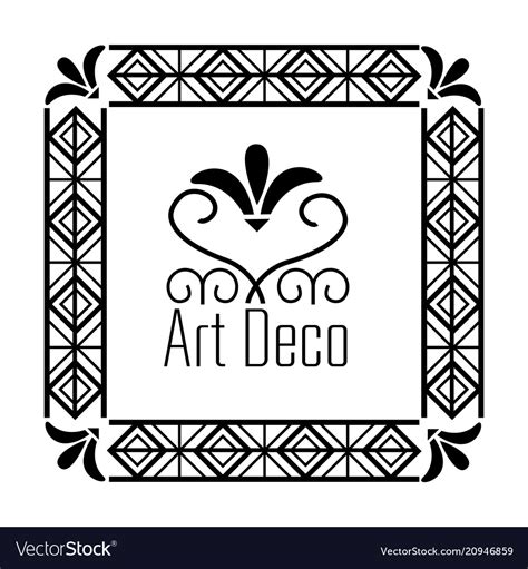 Art Deco Frame Elegant Decorative Square Style Vector Image