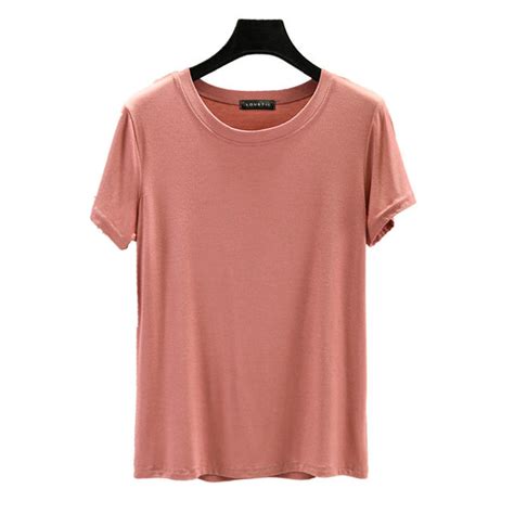 Modal Round Neck Short Sleeved T Shirt Womens Summer Thin Section