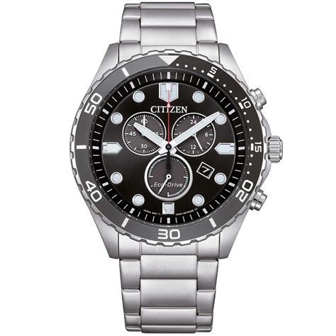 Rel Gio Citizen Eco Drive Chrono Sporty Aqua Preto At E