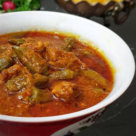 طرز تهیه خورشت بامیه مجلسی و جا افتاده با گوشت خورشتی به روش رستورانی